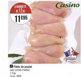 Géant Casino Filets De Poulet offre
