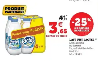 U Express Lait UHT Lactel offre