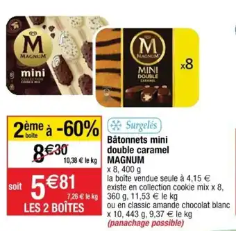 Cora x Carrefour MAGNUM bâtonnets mini double caramel offre