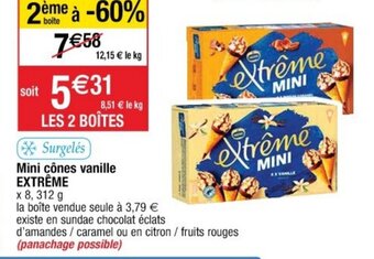 Cora x Carrefour EXTREME mini cônes vanille offre