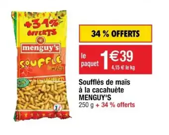 Cora x Carrefour MENGUY'S soufflés de maïs à la cacahuète offre