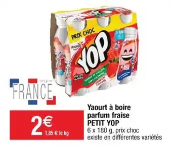 Cora x Carrefour PETIT YOP yaourt à boire parfum fraise offre