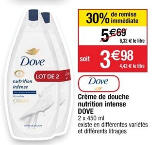 Cora x Carrefour DOVE crème de douche nutrition intense offre
