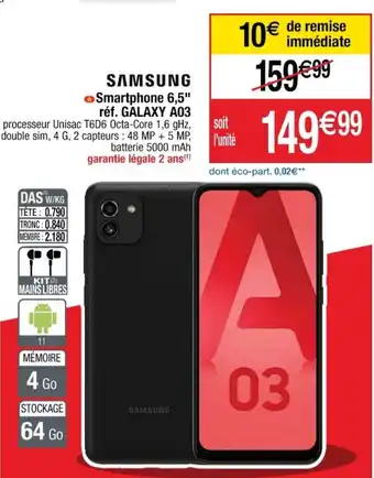 Cora x Carrefour SAMSUNG smartphone 6,5" offre
