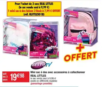 Cora x Carrefour REAL LITTLES mini sac à dos avec accessoires à collectionner offre