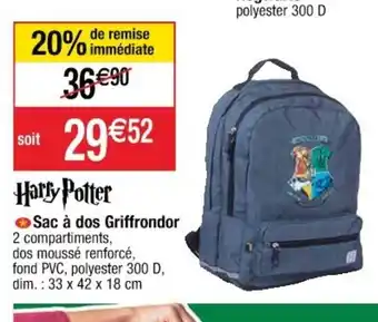 Cora x Carrefour Harry Potter Sac à Dos Gryffindor offre