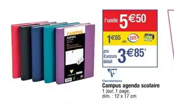 Cora x Carrefour Campus Agenda Scolaire offre