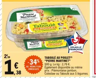 E.Leclerc Taboulé Au Poulet Pierre martinet offre