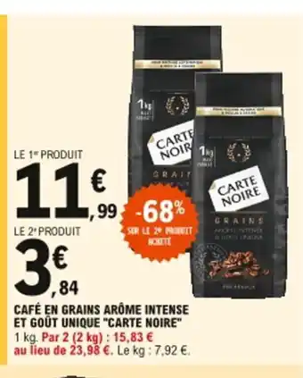 E.Leclerc Carte Noire Café En Grains Arôme Intense Et Goût Unique offre