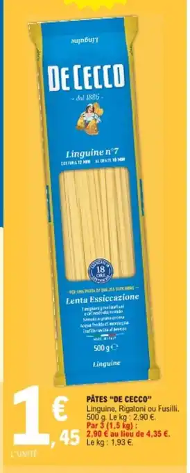 E.Leclerc Pâtes de Cecco offre