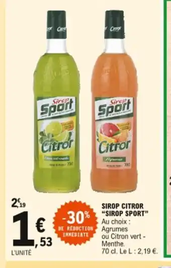 E.Leclerc Sirop Citror Sirop Sport offre