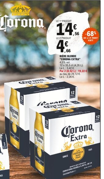 E.Leclerc Corona Extra Bière Blonde offre