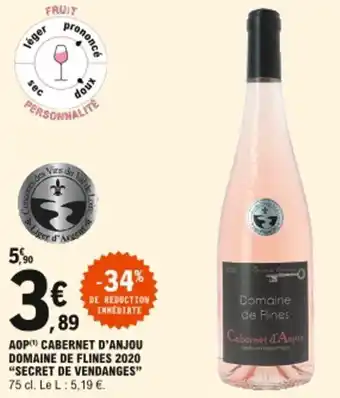 E.Leclerc AOP Cabernet d'Anjou Domaine de Flines 2020 Secret de Vendanges offre