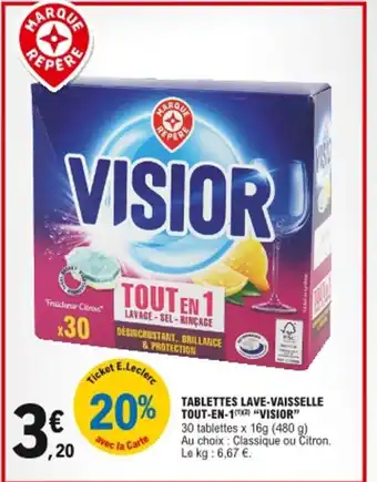 E.Leclerc Visior Tablettes Lave-Vaisselle Tout-En-1 offre
