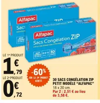 E.Leclerc 30 Sac Congélation Zip Petit Modèle Alfapac offre