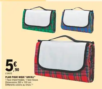 E.Leclerc Plaid Pique Nique Arcoll offre