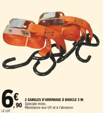 2 Sangles d'Arrimage Ă Boucle 3m