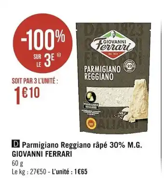 Parmigiano Reggiano Râpé 30% M.G Giovanni Ferrari