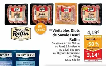 Véritables diots de savoie henri raffin