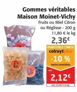 Gommes véritables maison moinet vichy