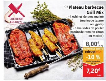 Colruyt Plateau barbecue grill mix offre