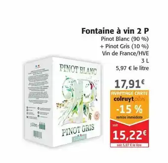 Colruyt Fontaine à vin 2p offre
