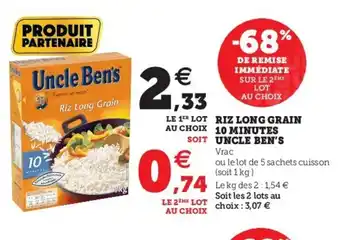 U Express Riz Long Grain 10 Minutes Uncle Ben's offre