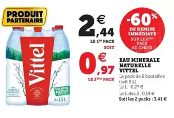 U Express Eau minérale Naturelle Vittel offre