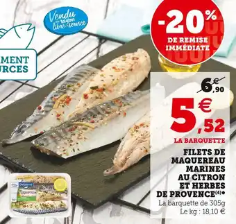U Express Delpierre filets de maquereau marines au citron et herbes de provence offre