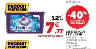 U Express Lessive Pods 2 en 1 Dash offre