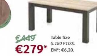 Meubles Crack Table Fixe offre