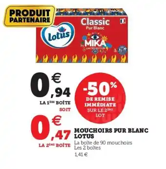 U Express Mouchoirs pur Blanc Lotus offre
