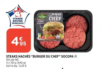 Bi1 Steaks Hachés "Burger Du Chef" Socopa offre