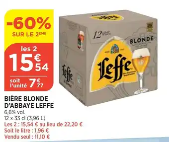 Bi1 Bière Blonde D'Abbaye Leffe offre