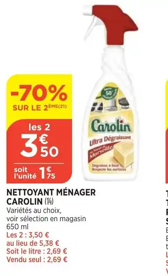 Bi1 Nettoyant Ménager Carolin offre
