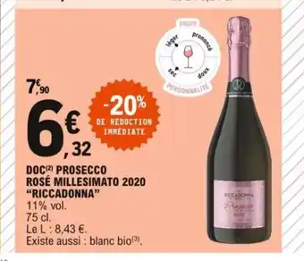 E.Leclerc DOC Prosecco Rosé Millesimato 2020 "Riccadonna" offre