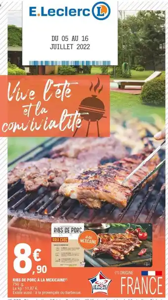 E.Leclerc Ribs De Porc A La Mexicaine offre