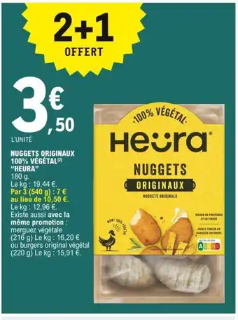 E.Leclerc Nuggets Originaux 100% Végétal "Heura" offre