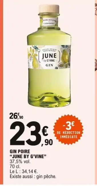 E.Leclerc Gin Poire "June By G'Vine" offre