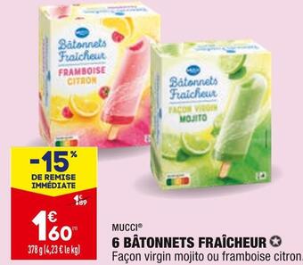 ALDI Mucci 6 bâtonnets fraîcheur offre
