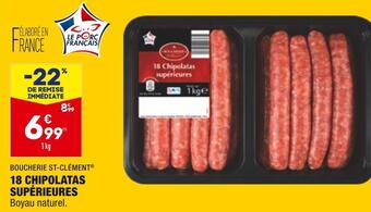 ALDI Boucherie st-clément 18 chipolatas supérieures offre