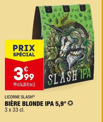ALDI Licorne slash bière blonde ipa 5,9° offre