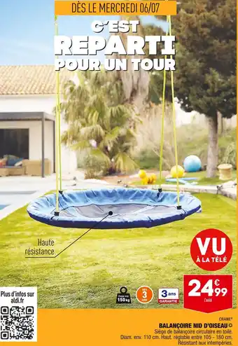 ALDI Balançoire nid d’oiseau offre