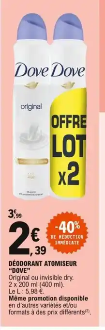 E.Leclerc Déodorant Atomiseur 'Dove" offre