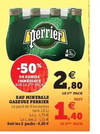Super U Eau Minerale Gazeuse Perrier offre