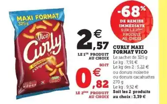 Super U Curly Maxi Format Vico offre
