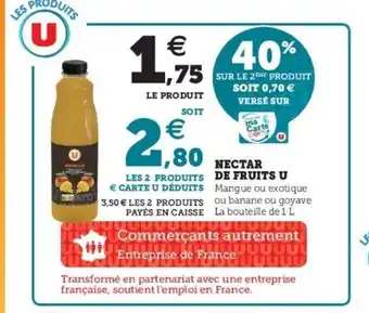 Super U Nectar De Fruits U offre