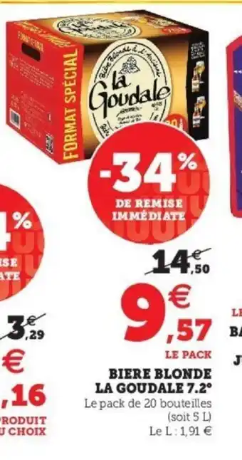 Super U Biere Blonde La Goudale 7.2 offre