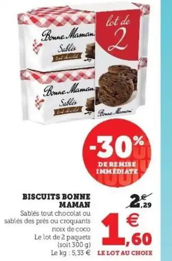 Super U Biscuits Bonne Maman offre