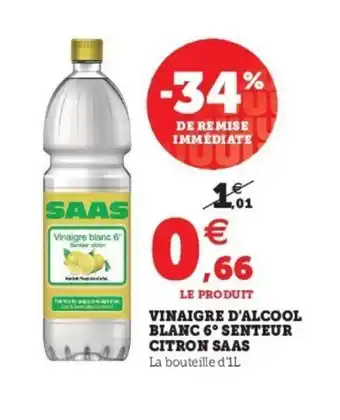 Super U Vinaigre D'Alcool Blanc 6 Senteur Citron Saas offre